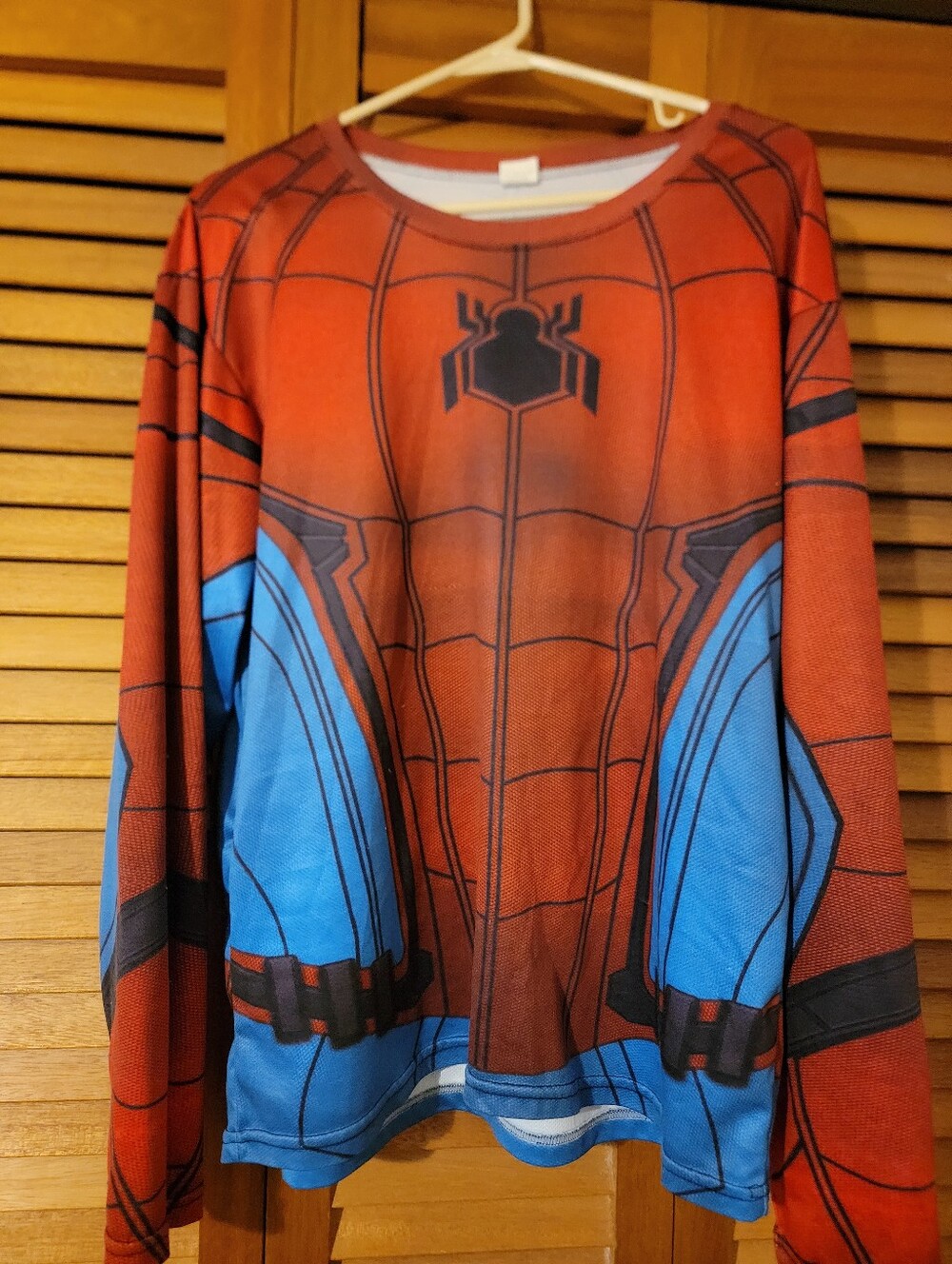 Mens Red & Blue Spider Hero Costume Top